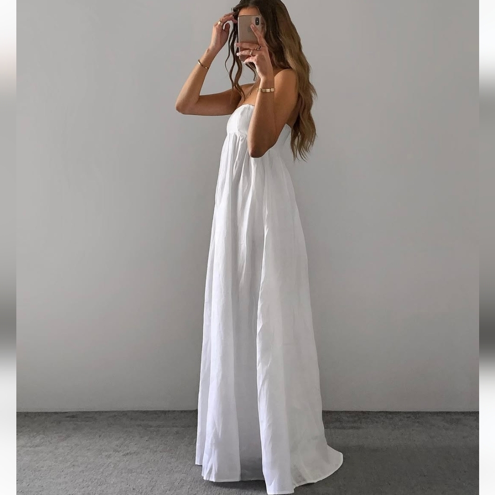 Dissh GIA white linen dress
